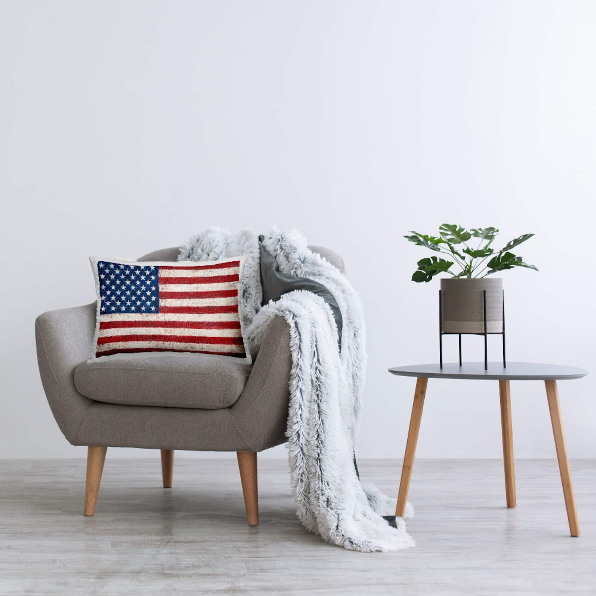 Stupell Industries Patriotic American Flag, Patriotic American Flag Decorative Printed Throw Pillow